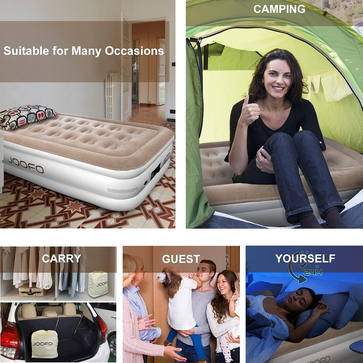 Twin Size Air Mattress with Built-in Pump, 18-inch Inflatable Bed, Pack of 2 L78969