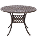 Cast Aluminum Outdoor Patio Dining Table with Lattice Weave Design in Bronze Z181320