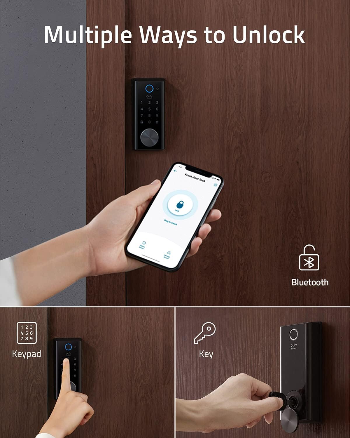 Smart Lock with Fingerprint Scanner and Touchscreen Keypad K543