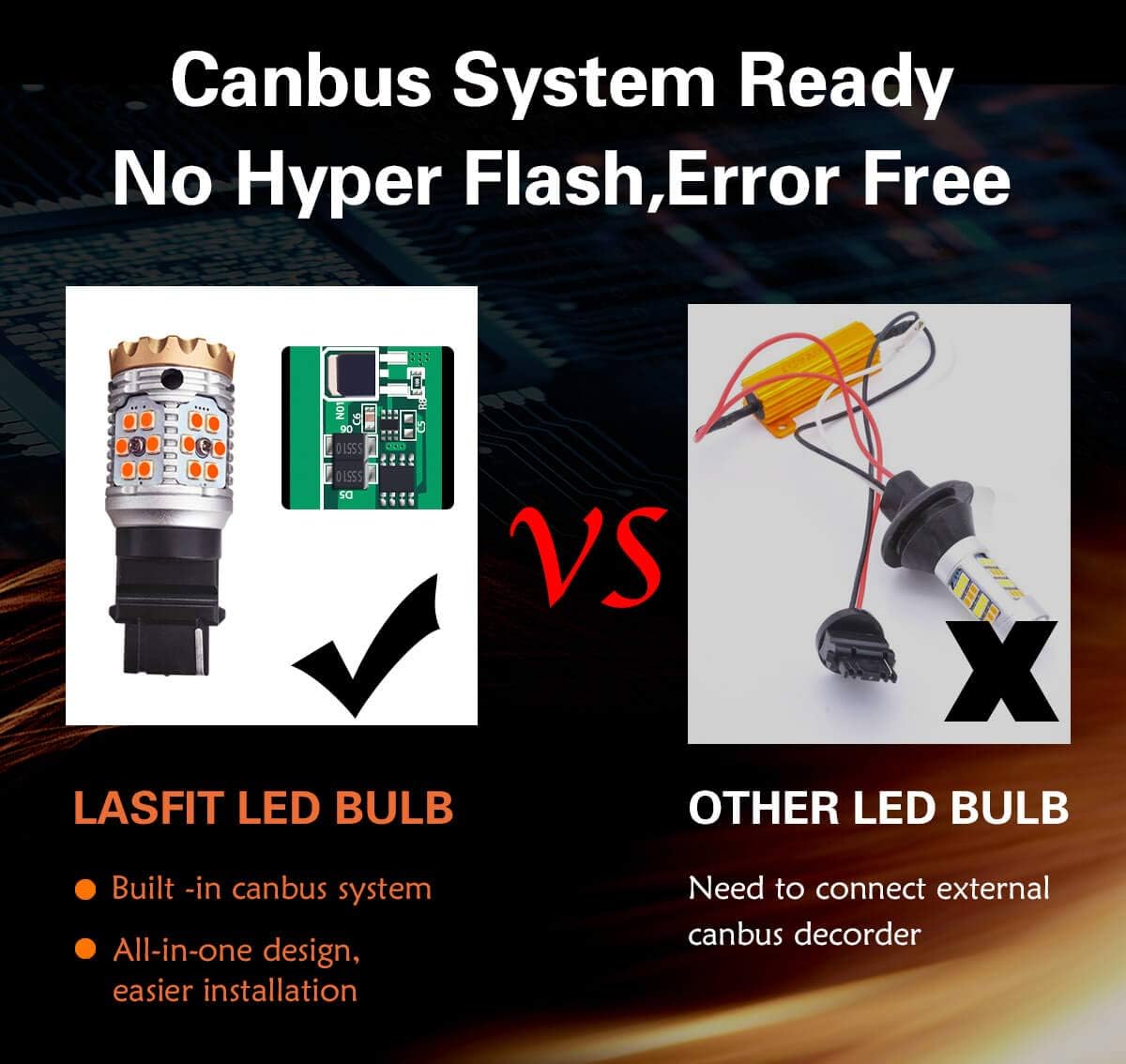 Amber LED Turn Signal Light Bulb (Pack of 2) J256355