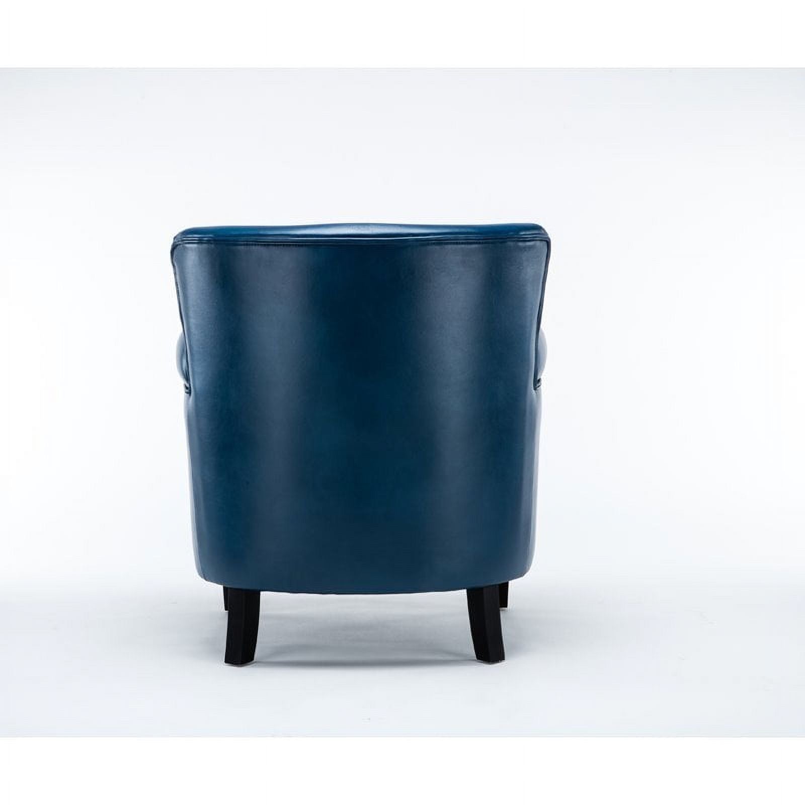 2 Piece Faux Leather Club Accent Chair Set in Navy Blue U758