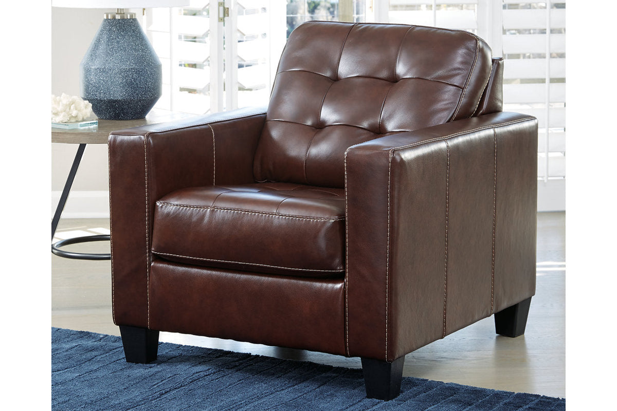 Walnut Leather Accent Chair T421