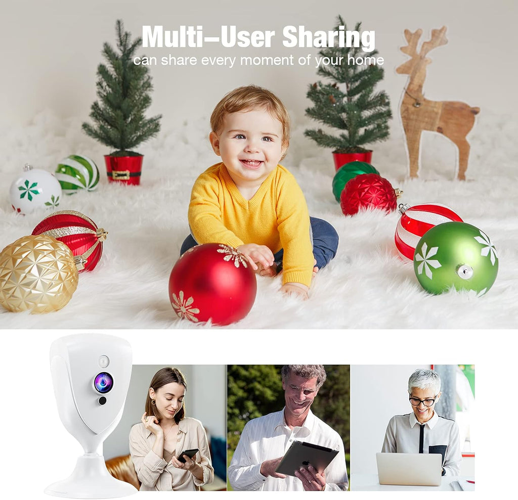 1080P Indoor WiFi Security Camera with Motion Alarm, 2-Way Audio, Night Vision F85268
