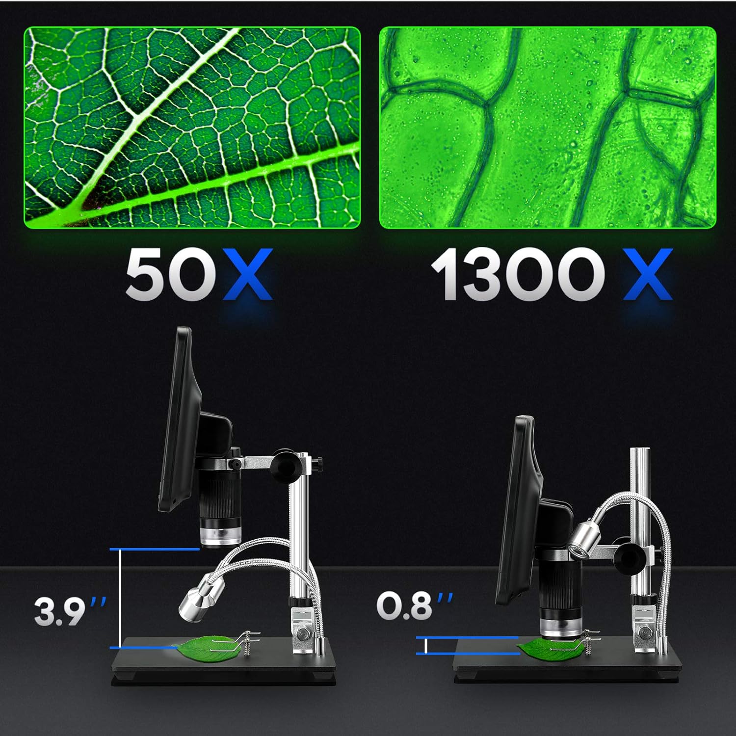 8.5'' Digital Microscope 50X-1300X with 12MP Camera N937782
