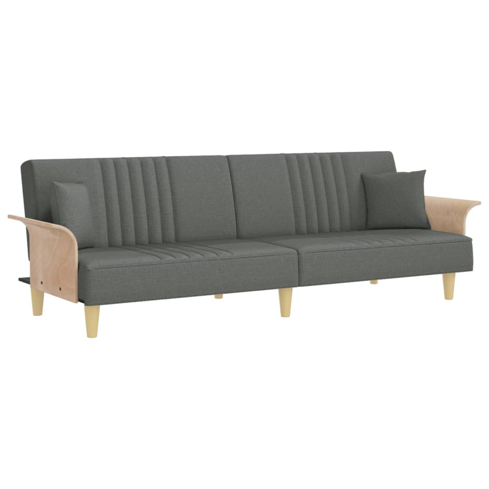 Dark Gray Fabric Sofa Bed with Armrests D246719