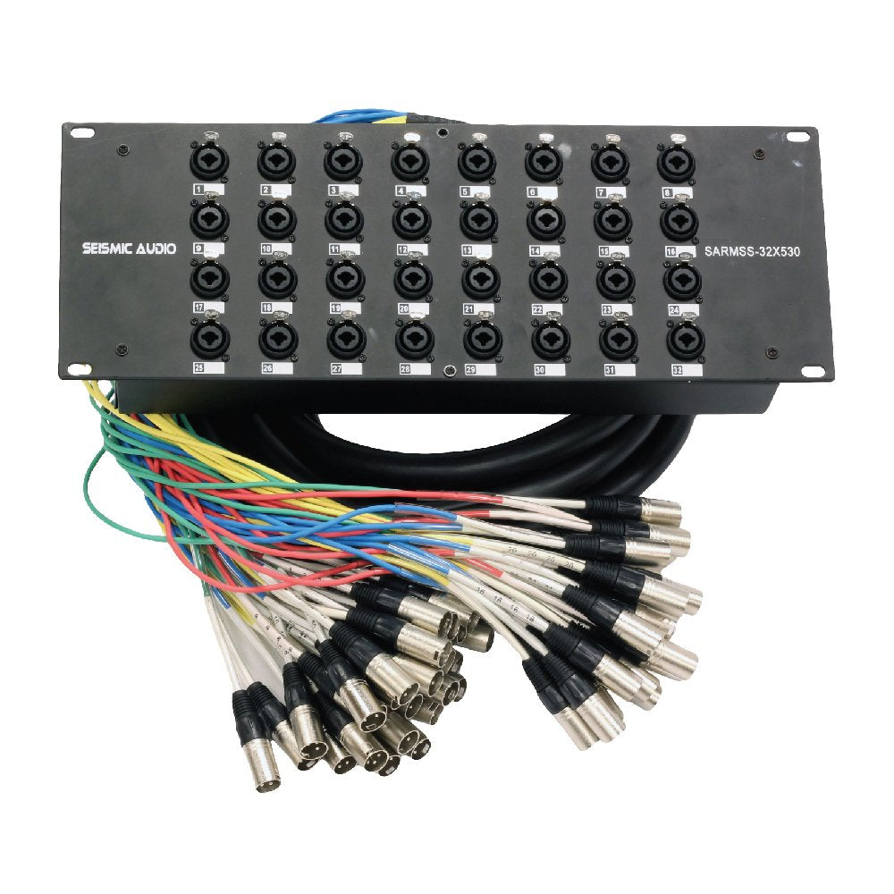 32 Channel XLR TRS Combo Splitter Snake Cable with two 15' XLR trunks A240