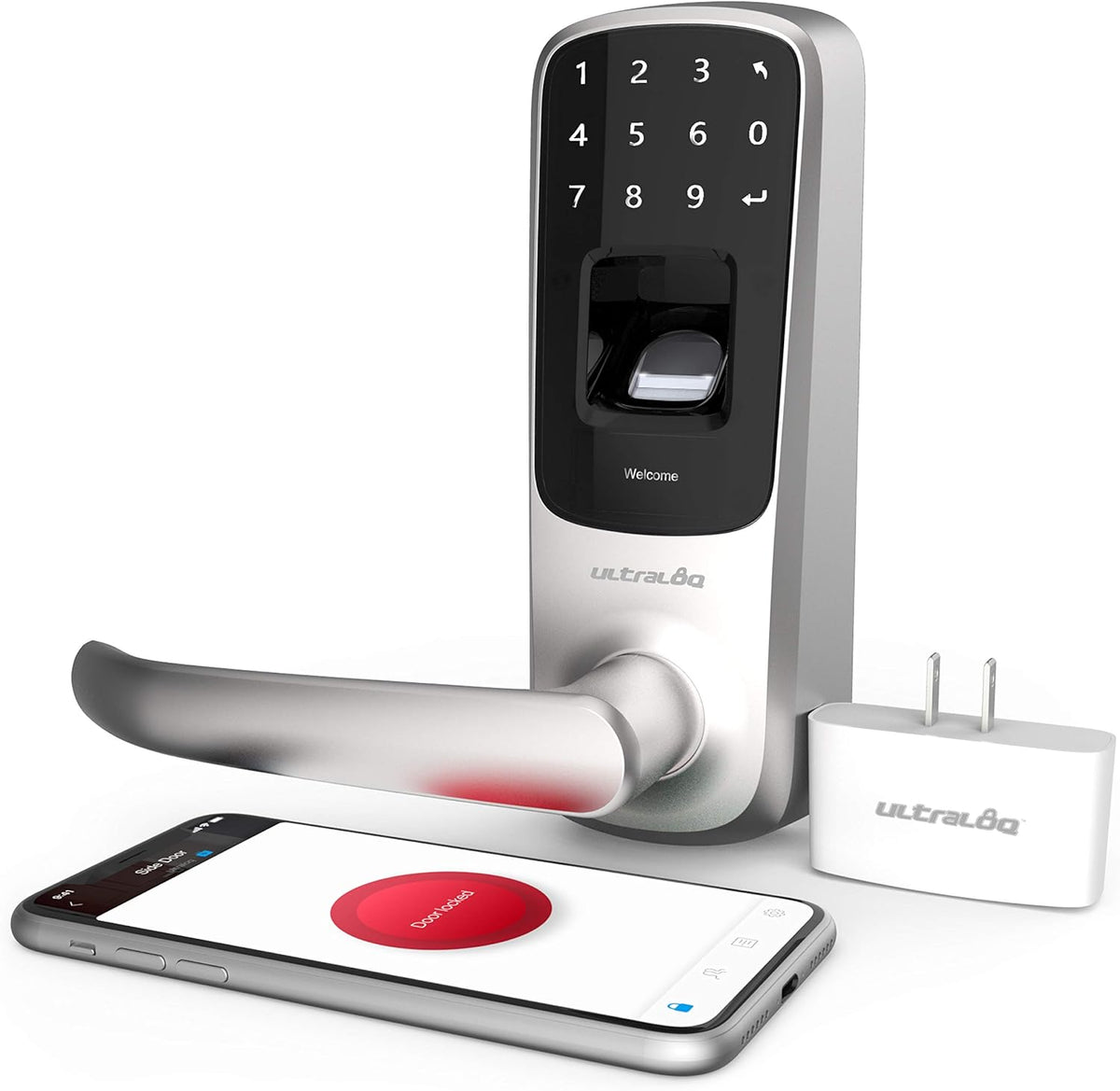 Smart Lock with WiFi, Bluetooth, Fingerprint and Touch Keypad, Satin Nickel K755