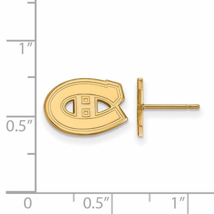 10k Yellow Gold NHL Montreal Canadiens Post Earrings N23469