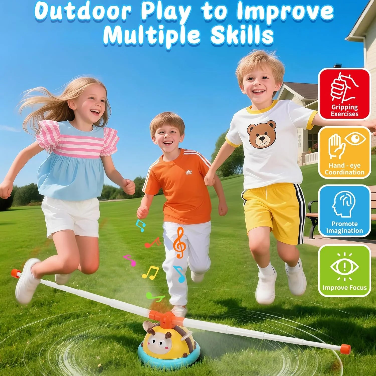 Outdoor Toy Toss Ring Baseball Game with Music X156213
