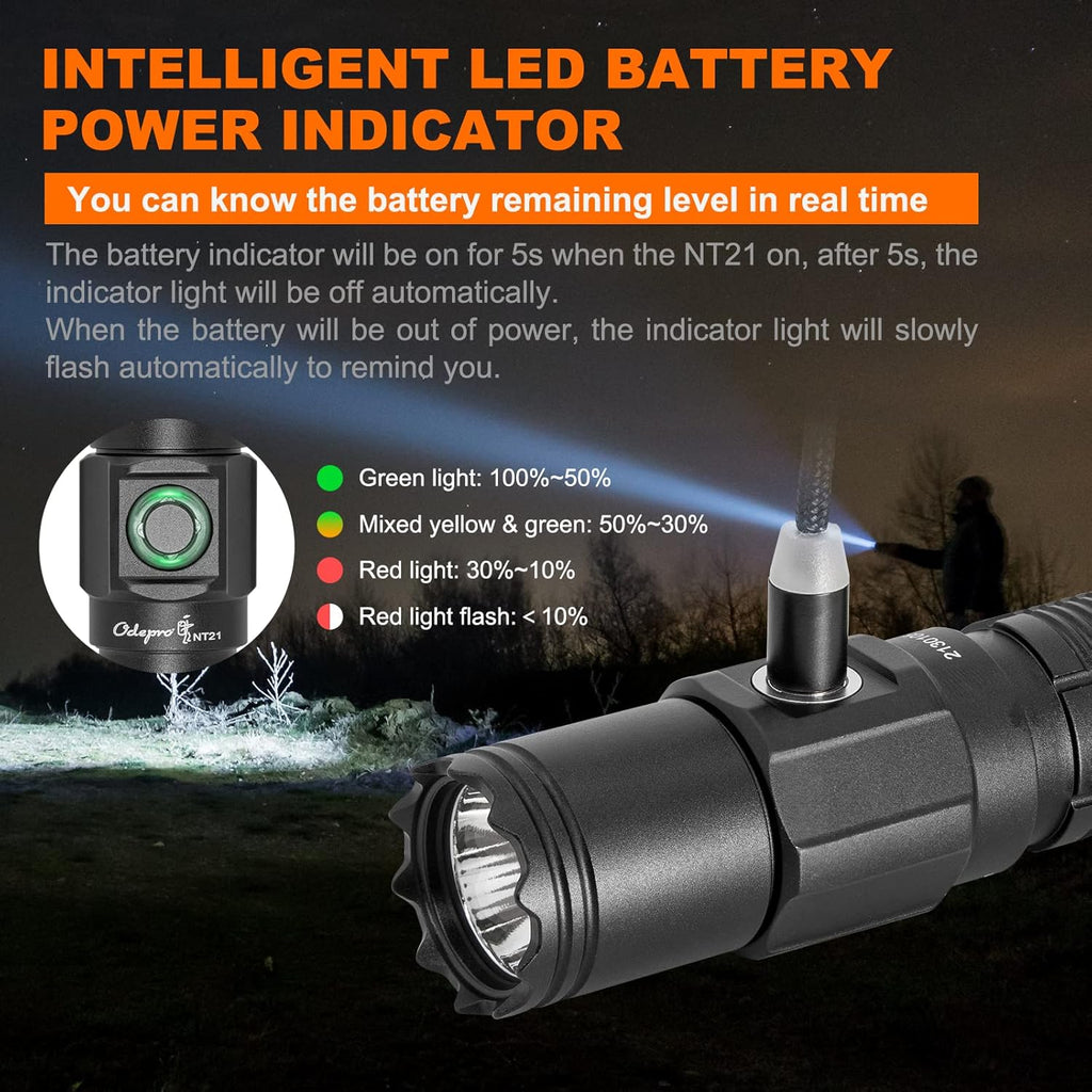 1200 Lumen Rechargeable LED Flashlight with Power Display, IP67 Waterproof, 5 Light Modes, Pocket-Size Torch J391671