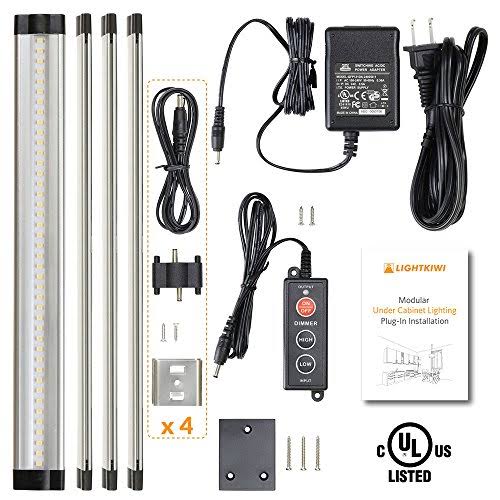 Dimmable LED Under Cabinet Lighting 4 Panel Kit, 12 Inches Each, Warm P378667