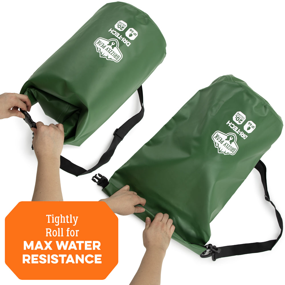 40L Waterproof Dry Bag Roll-Top Camping Sack with Carrying Straps Y91644