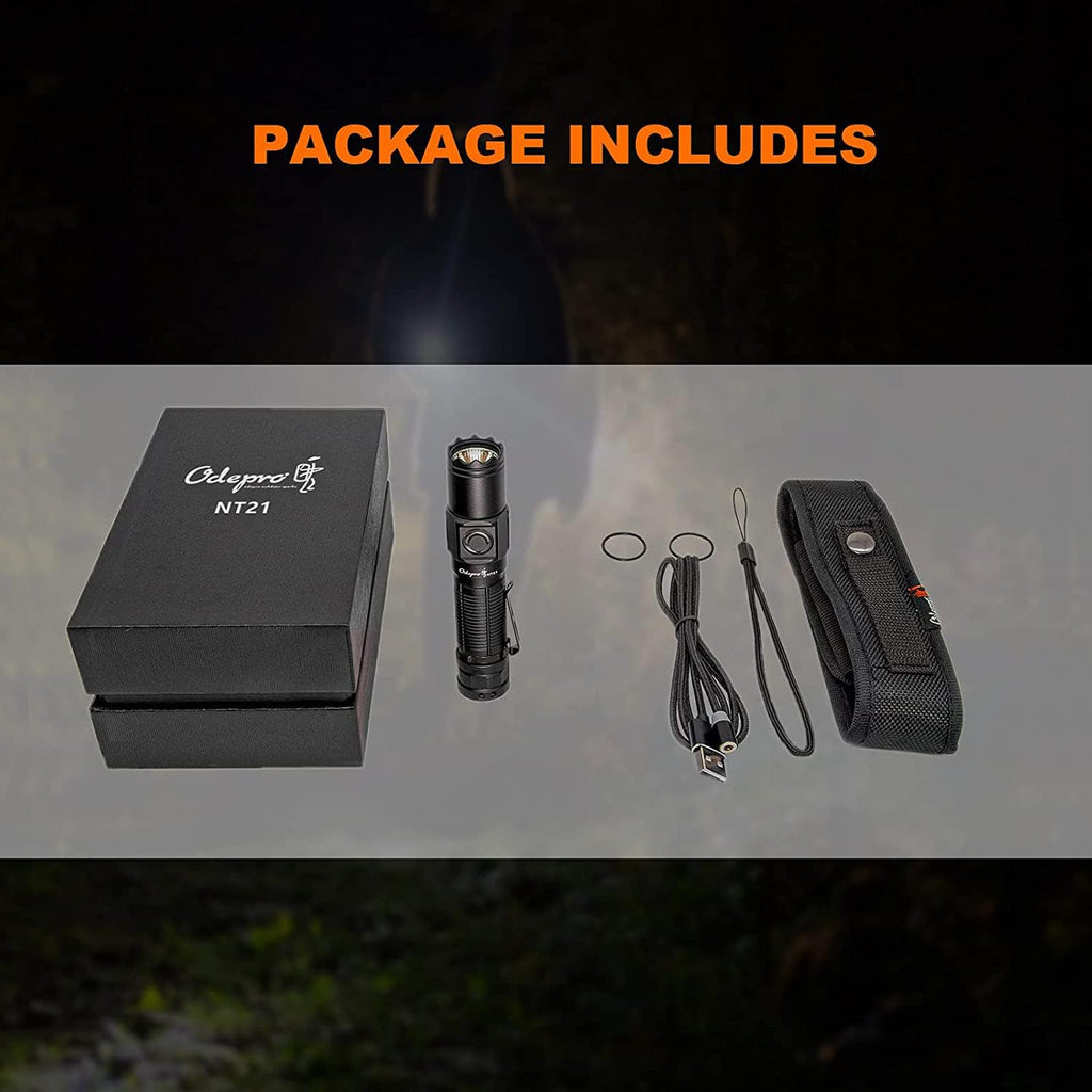1200 Lumen Rechargeable LED Flashlight with Power Display, IP67 Waterproof, 5 Light Modes, Pocket-Size Torch J391671