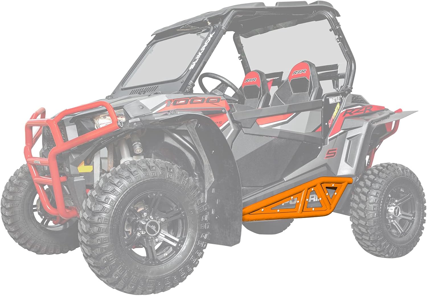 Orange Heavy-Duty Rock Sliders with 1.75" Steel Tubing T865