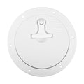 6" Boat Inspection Deck Plate Hatch White Nylon with T-handle Pre-drilled Holes M8733