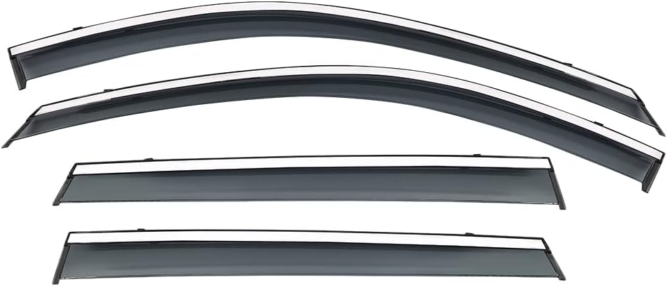 Smoke Pack of 2 Stainless Steel Trim Window Visor for Nissan Rogue 2021 2022 N735