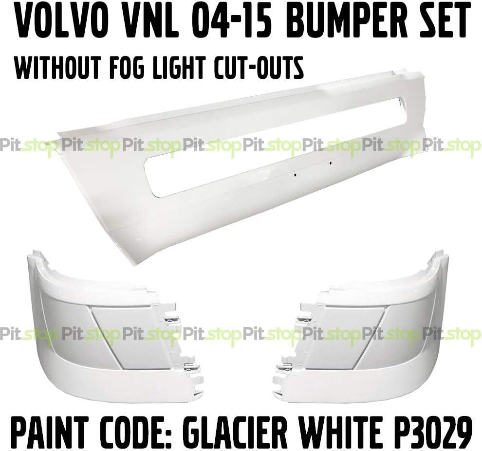 White Bumper Set Corner Left Right Center 3PCS Z2304