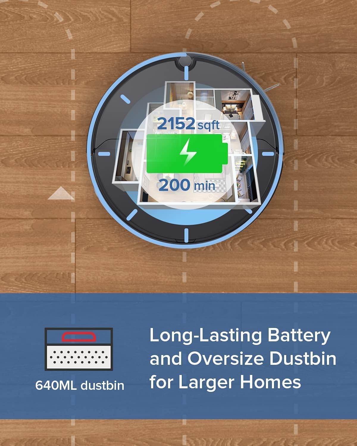Robot Vacuum and Mop Combo with 2000 Pa Suction N81398