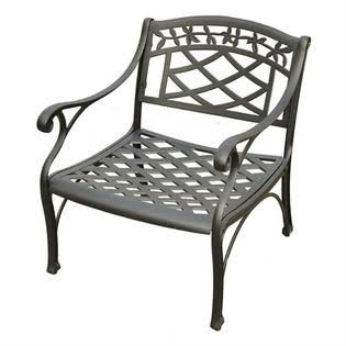 Cast Aluminum Club Chair in Charcoal Black Finish F952323