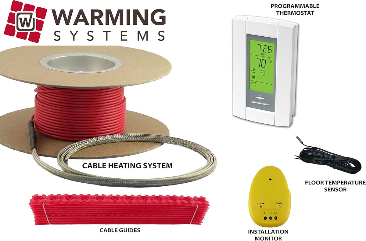 55 Sqft Electric Radiant Floor Heating Cable with Programmable Thermostat O3436