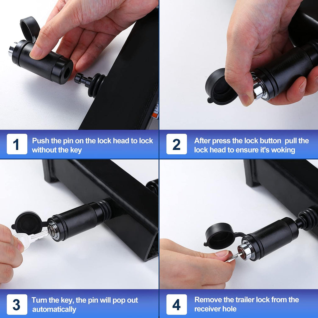 5/8'' Dia 3-1/2” Long Pin Trailer Hitch Lock 4 Pack J945