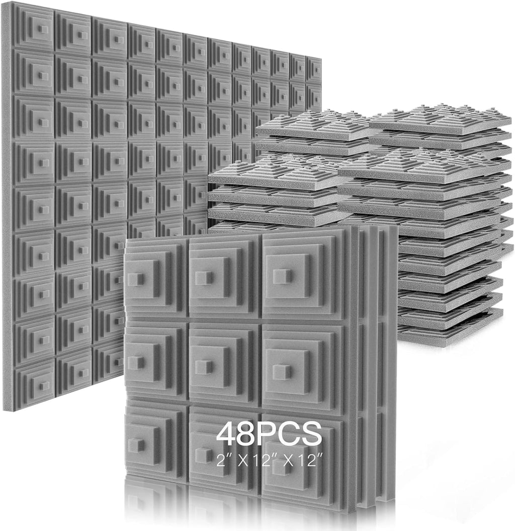 24 Pack Acoustic Foam Panels 2" x 12" x 12" L980815