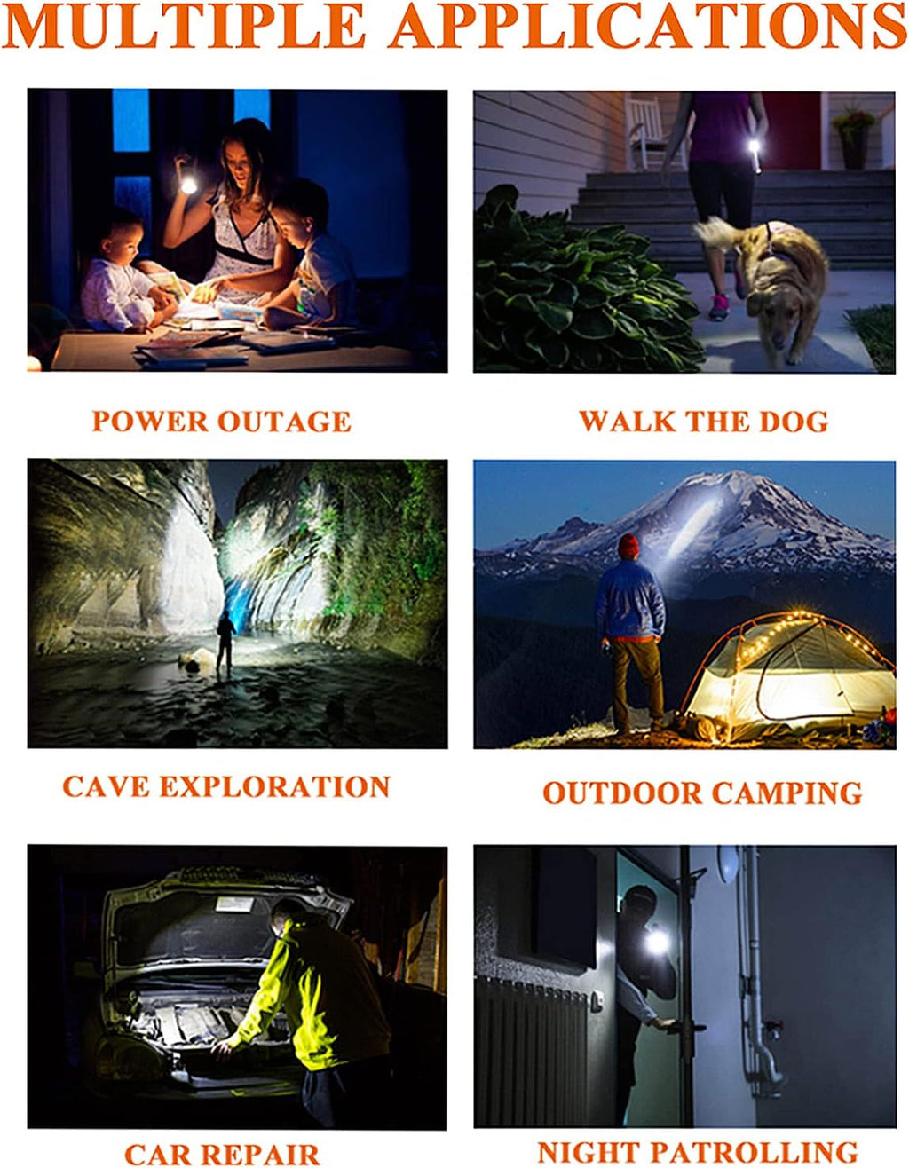 1200 Lumen Rechargeable LED Flashlight with Power Display, IP67 Waterproof, 5 Light Modes, Pocket-Size Torch J391671