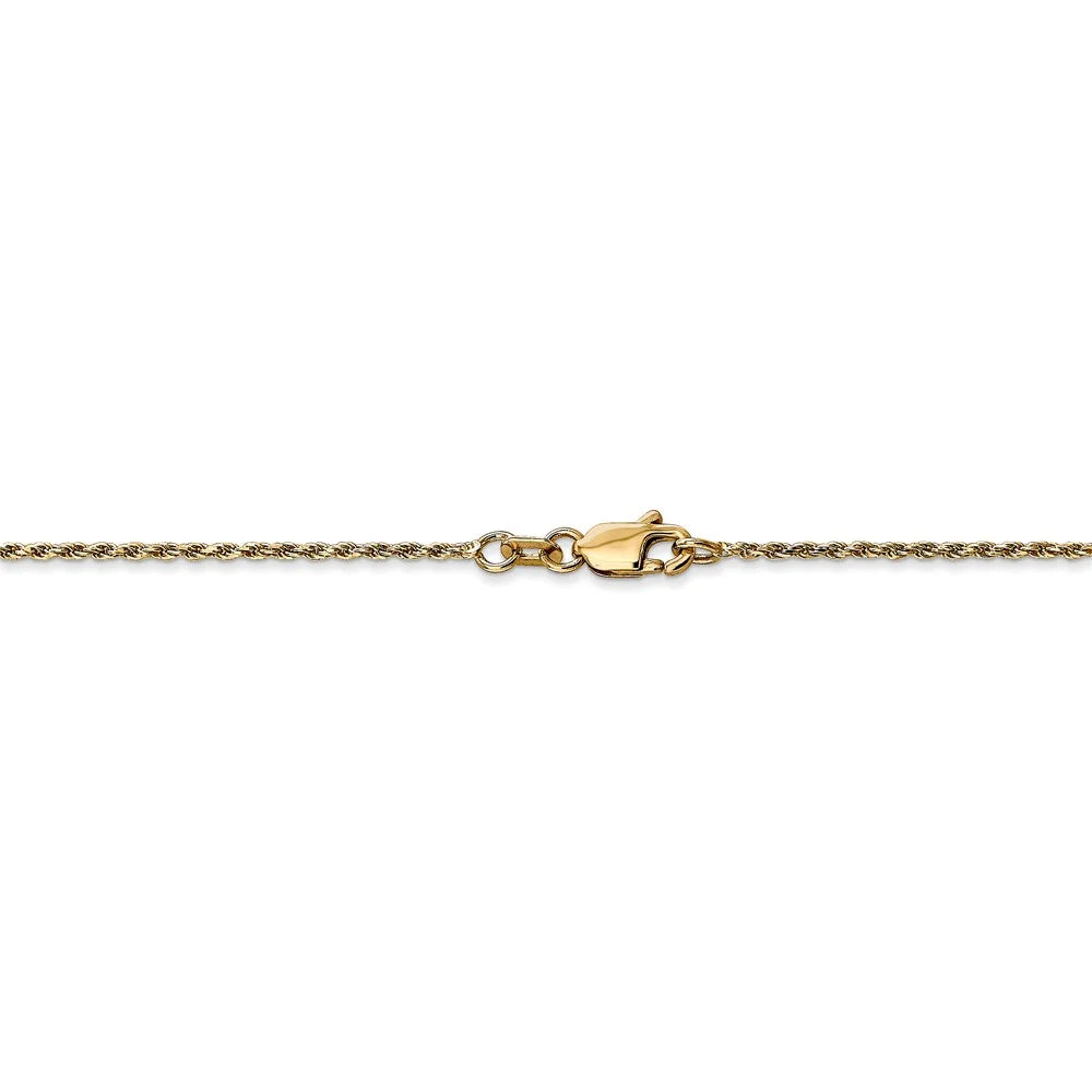14kt Yellow Gold Diamond Cut Rope Chain 20 inch Lobster Clasp E70062
