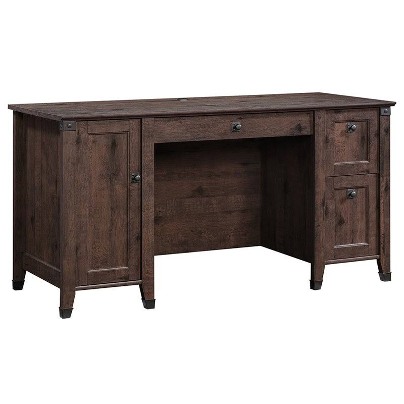 2 Piece Home Office Set with Computer Desk and File Cabinet in Coffee Oak Y7797