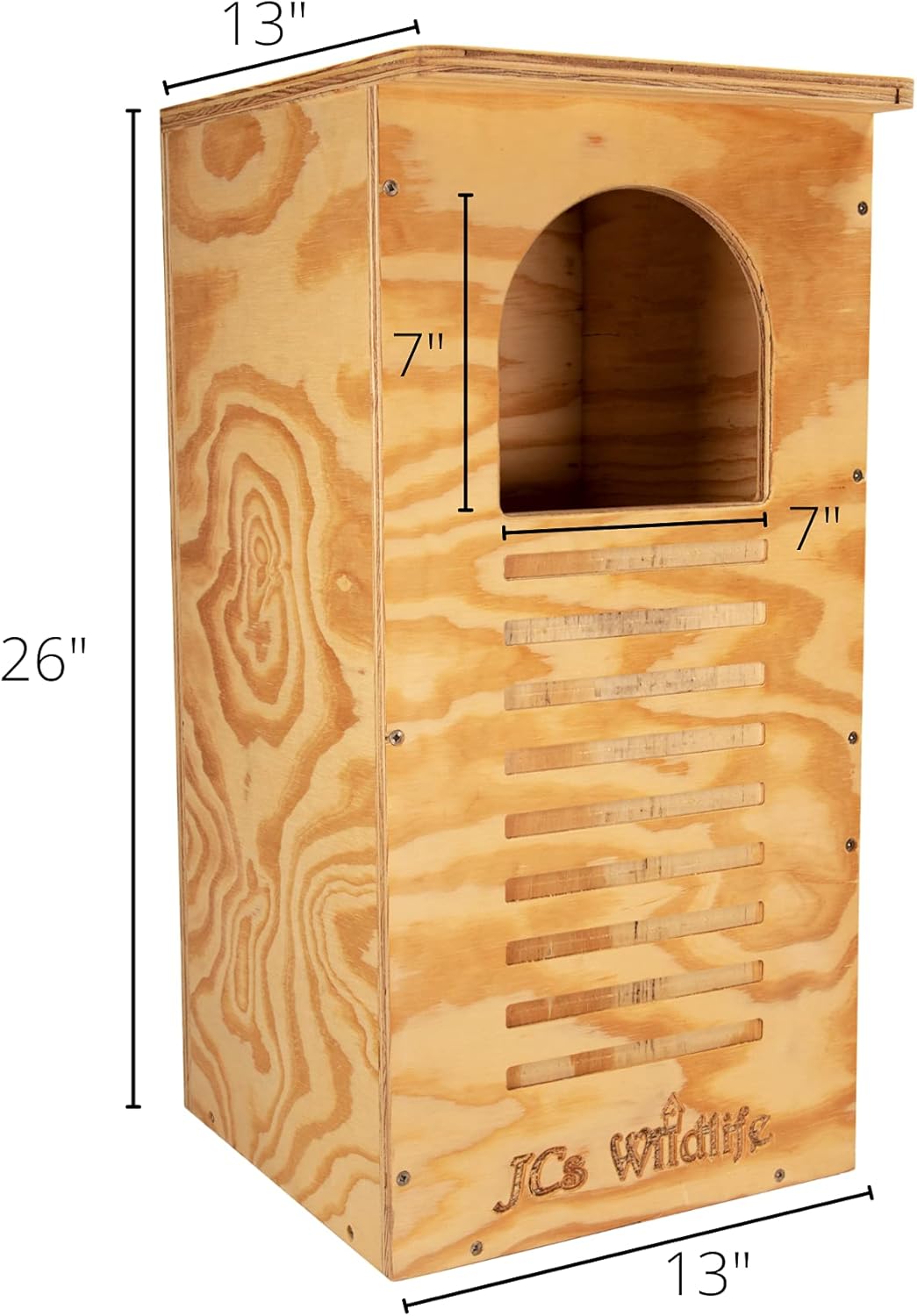Barred Owl Nesting Box with Mounting Hardware and Pine Shavings U3504