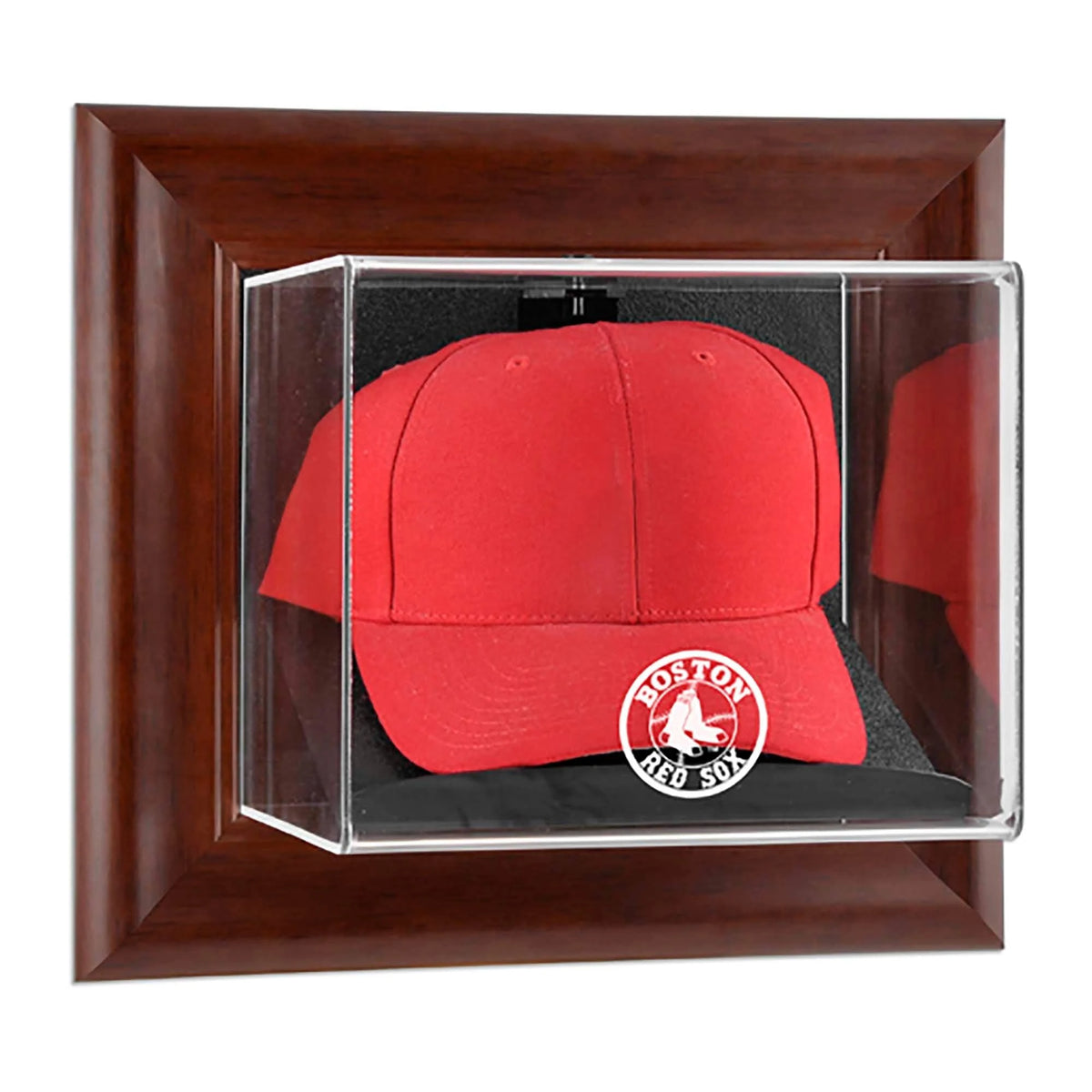 Brown Framed Wall Mounted Logo Cap Case L29055