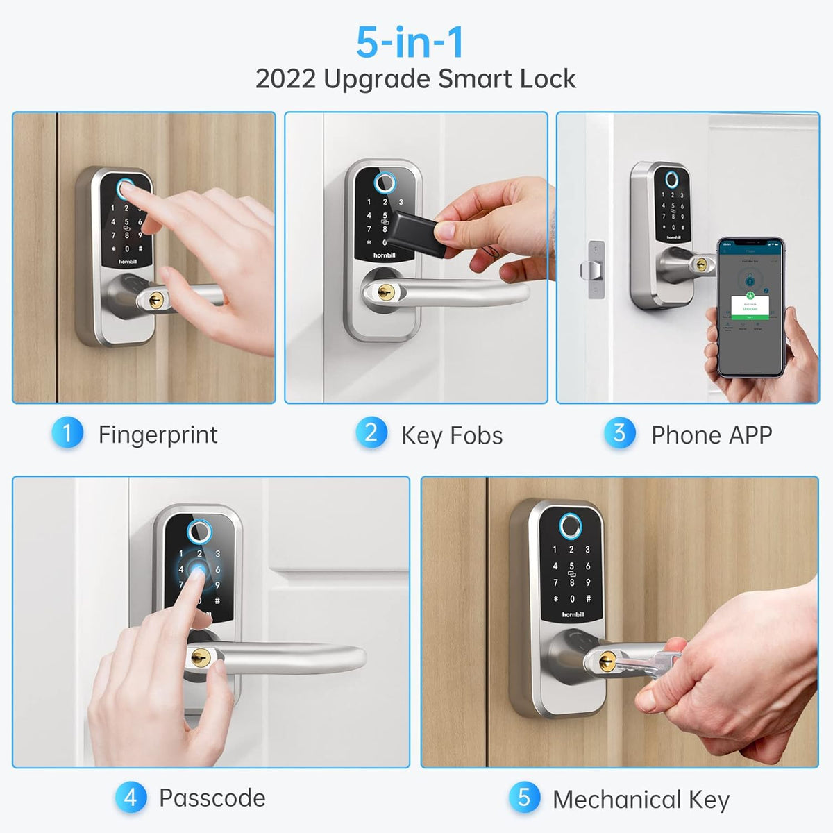 Smart Lock Fingerprint Keyless Entry Deadbolt with Touchscreen Keypad D60662