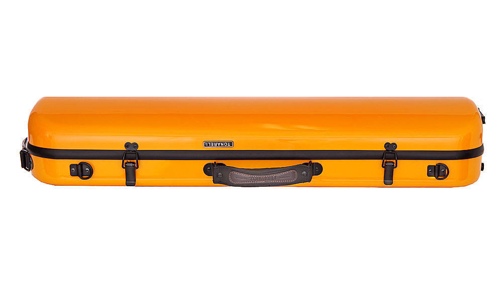 Oblong Fiberglass Violin Case Orange 4/4 K760