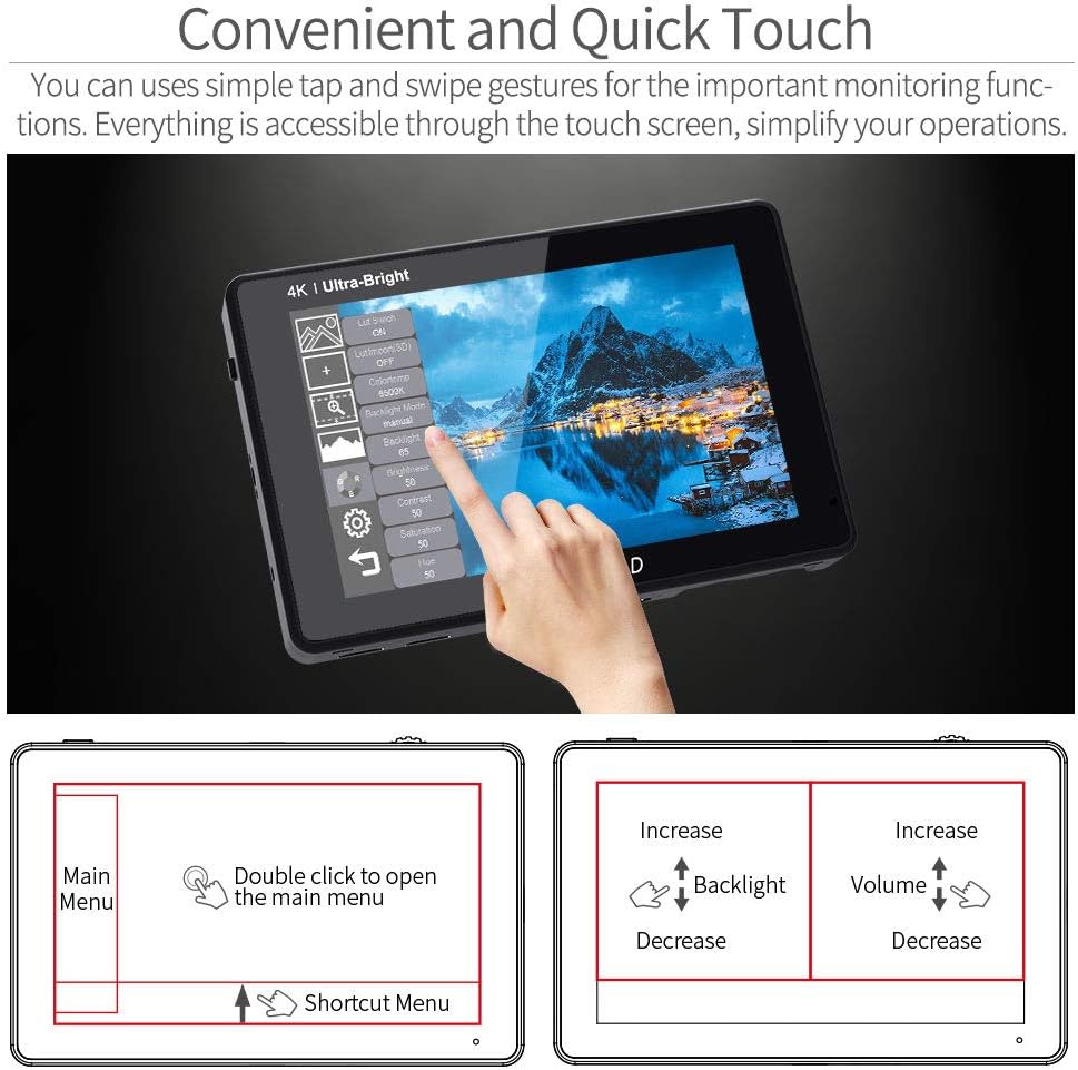 7 Inch 2200nits Touch Screen DSLR Camera Field Monitor R647241