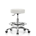 Adobe White Vinyl Height Adjustable Swivel Stool with Foot Ring L739632