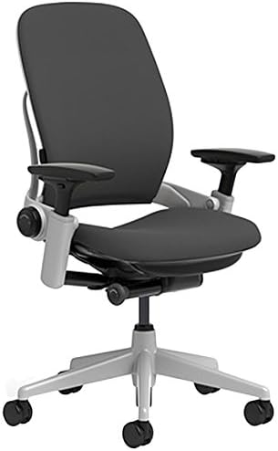 Black Steelcase Leap Chair with Platinum Base & Hard Floor Caster Y289366