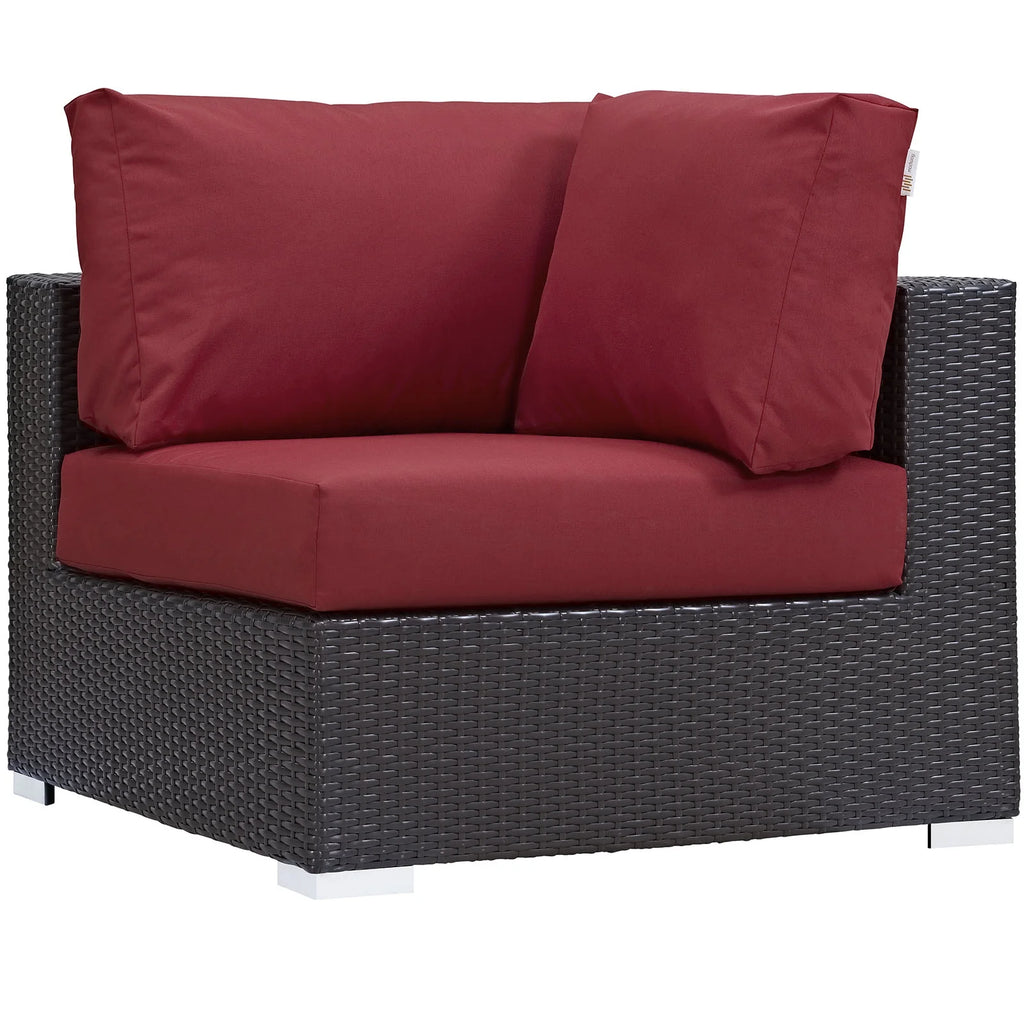 Red Rattan Nine PCS Sectional Sofa Set V17309