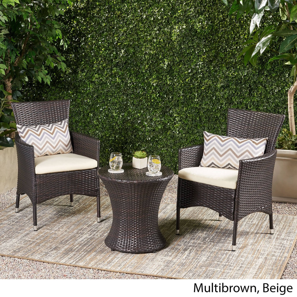 3PC Wicker Chat Set Gray U912312