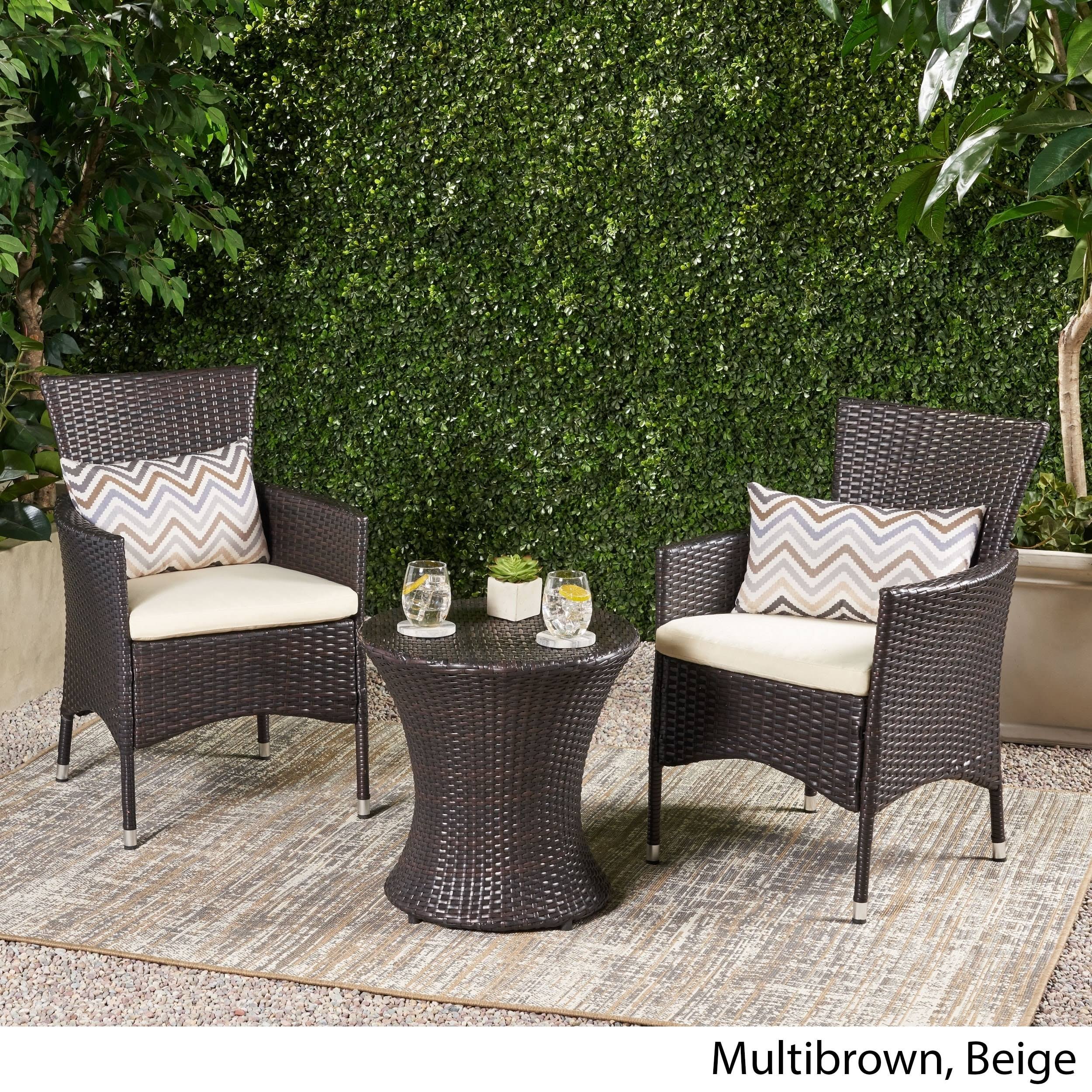 3PC Wicker Chat Set Gray U912312