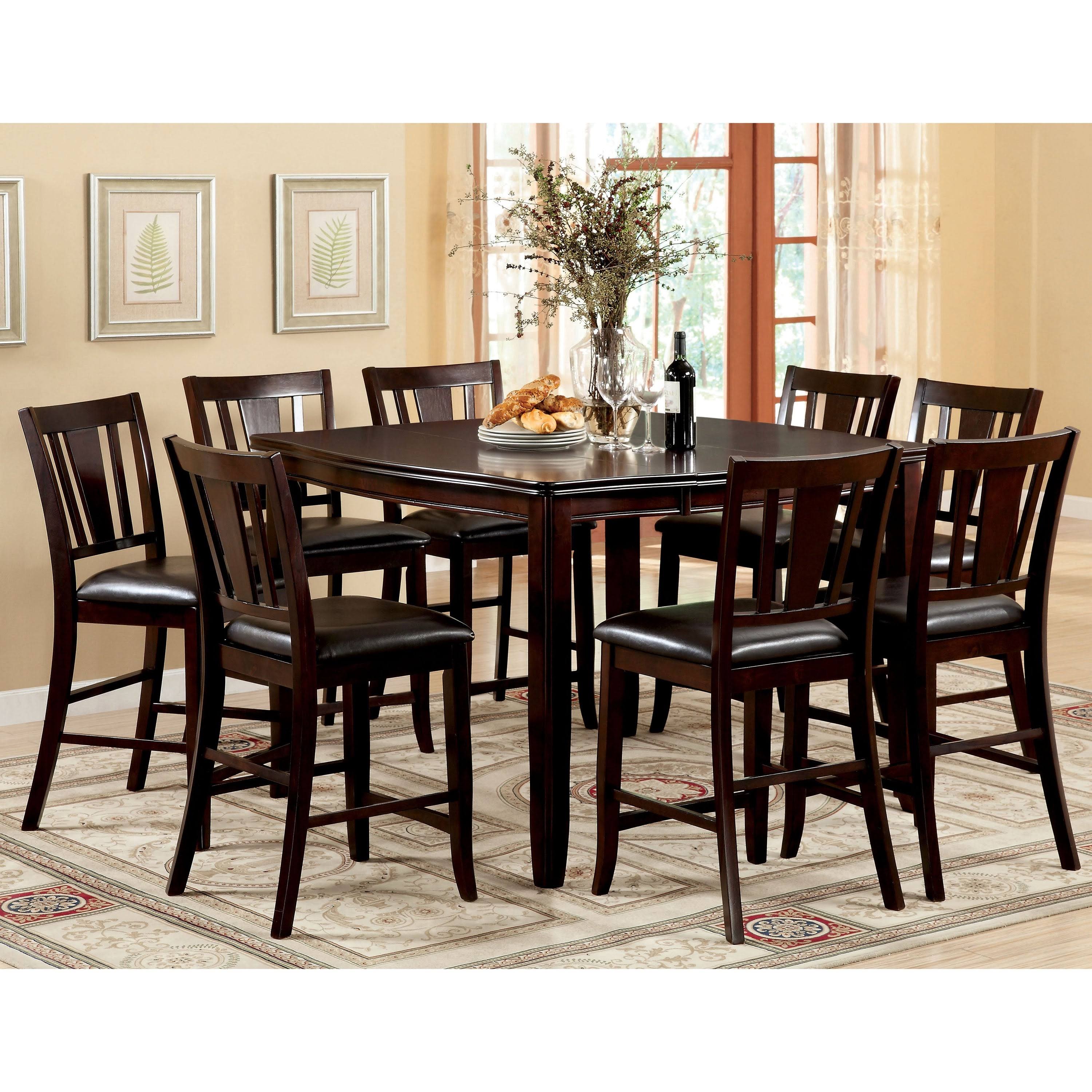 Transitional Espresso Square Counter Table D7660