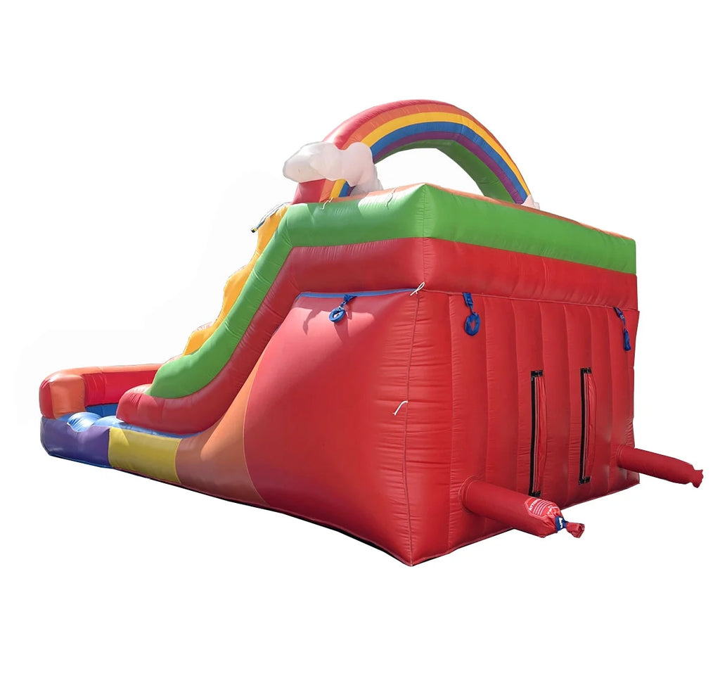 Rainbow Cloud Inflatable Double Water Slide with Blower, 13 Ft Z594024