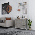 Light Grey 7 Drawer Fabric Dresser with Steel Frame I14514