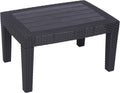 Brown Rectangular Faux Wicker Coffee Table with Plastic Legs K557902
