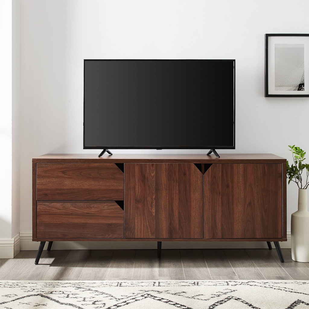 Mid-Century TV Console - Dark Walnut K569