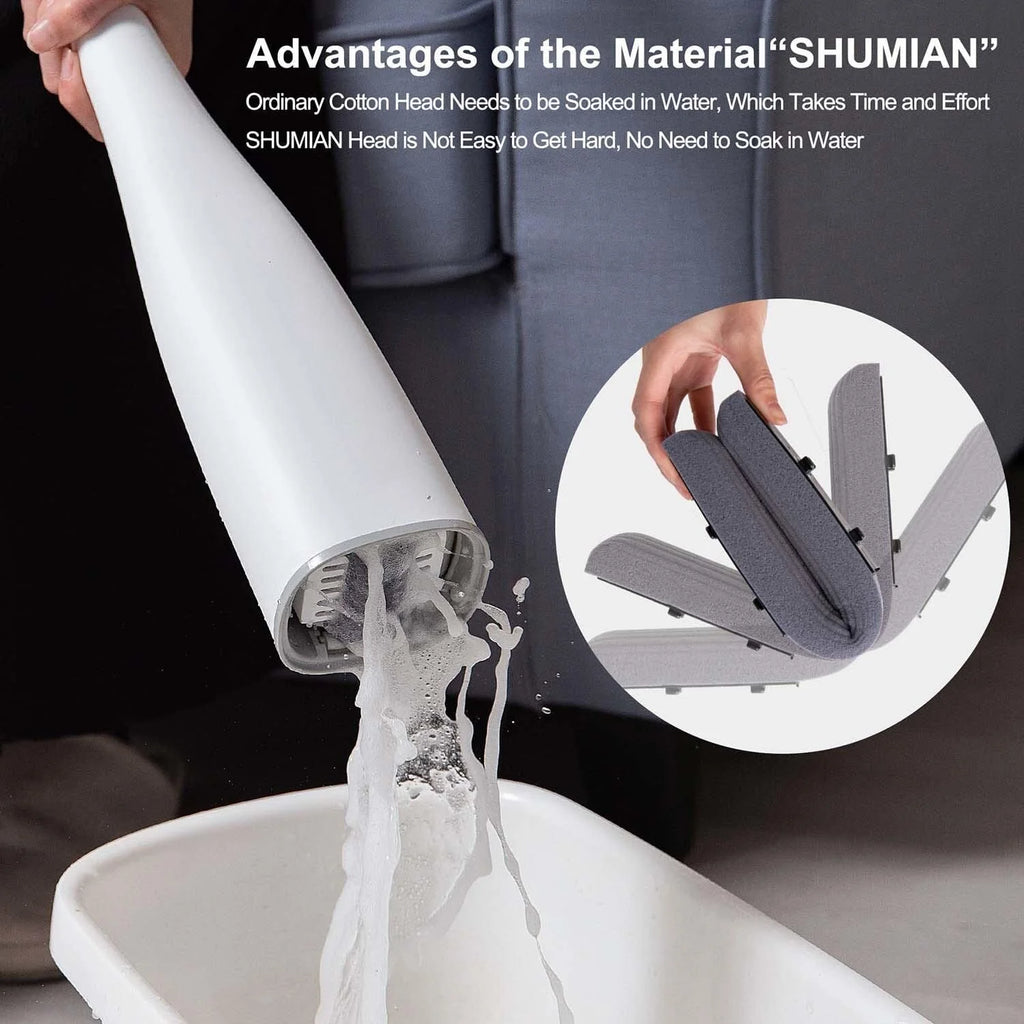 Self-Squeeze PVA Foam Sponge Mop with 2 Sponge Mop Head Replacement Z53562