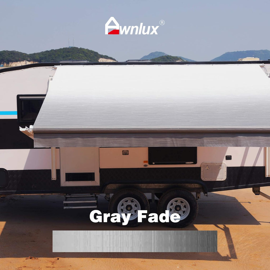 RV Awning Fabric Replacement Waterproof Vinyl Shade Screen Gray 12' M57697