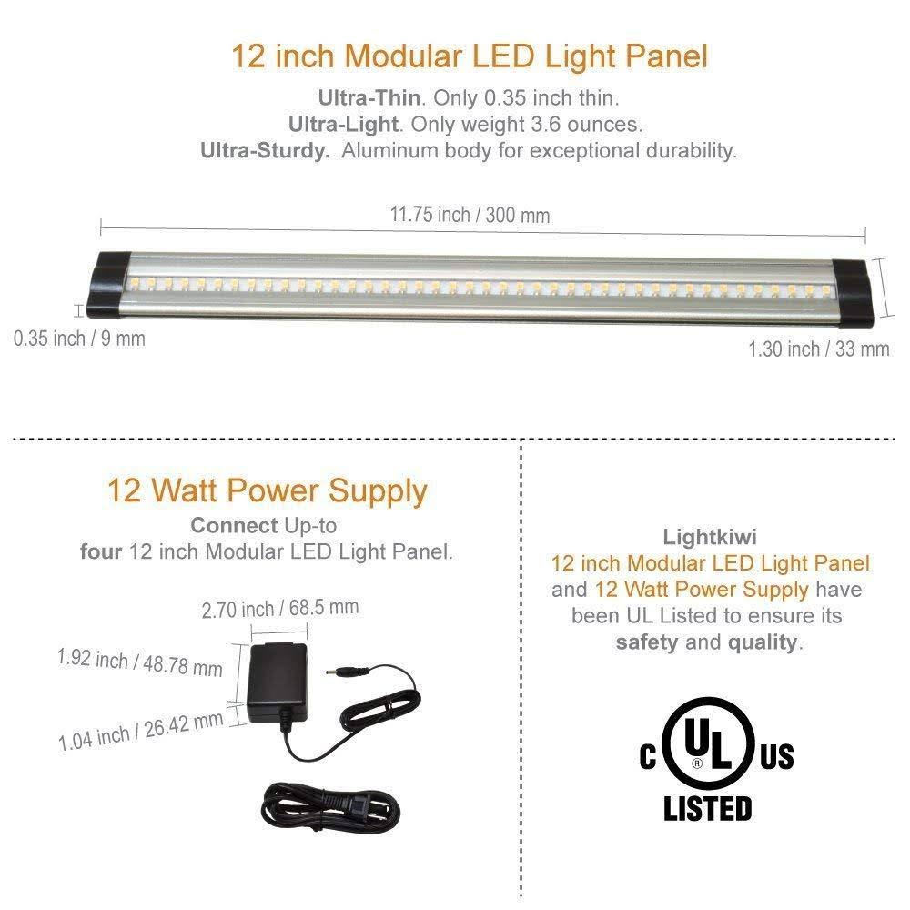 Dimmable LED Under Cabinet Lighting 4 Panel Kit, 12 Inches Each, Warm P378667