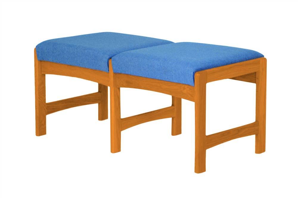 Wooden Double Bench in Medium Oak Finish F76796