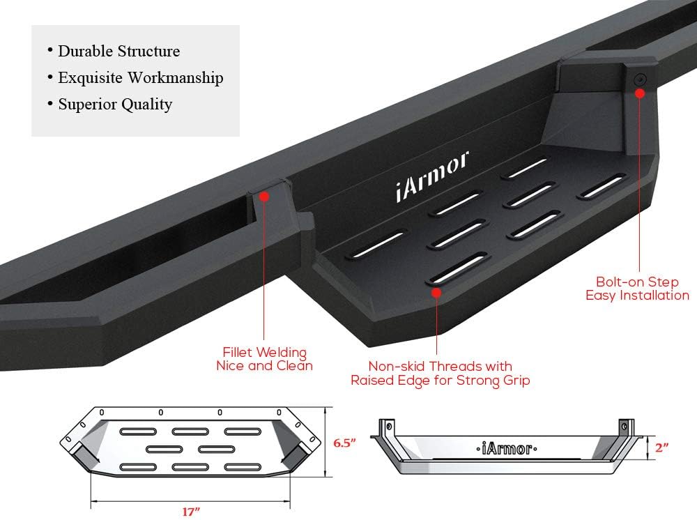 Drop Steps Running Boards Rocker Slider for Ford F150 Super Cab & F-250 F-350 Super Duty K507