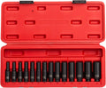 14-Piece 1/4 Inch Drive Deep Magnetic Impact Socket Set, Metric, Cr-Mo Alloy Steel M502106